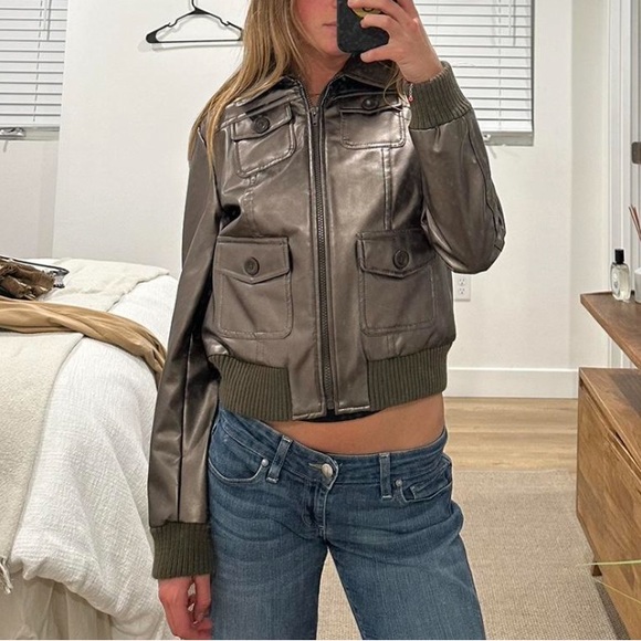Jackets & Blazers - Vintage Metallic Moto Jacket